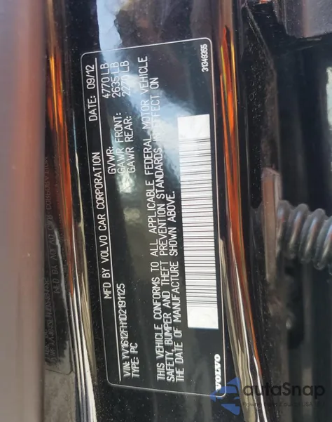 2013 Volvo S60 T5 from USA, damaged, VIN YV1612FH1D2191125